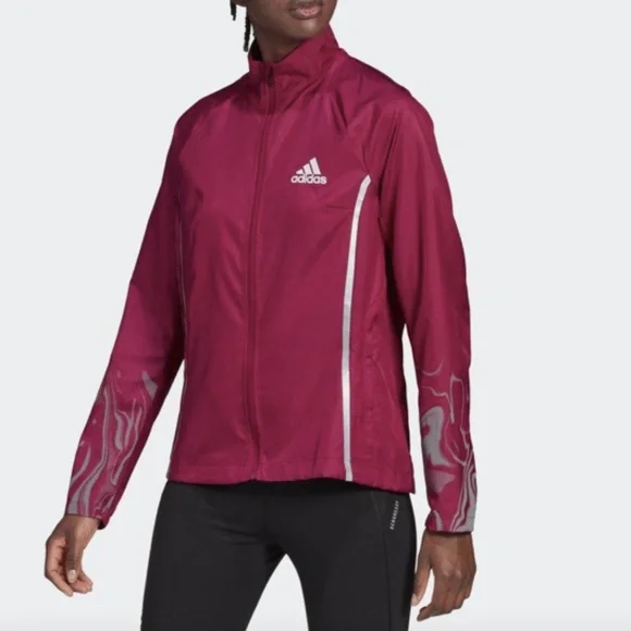 Adidas reflective running jacket on sale